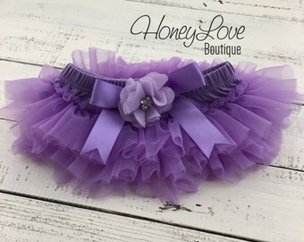 Lavender Purple Baby Girl Tutu Skirt Bloomers, Ruffle Diaper Cover, 1st Birthday Tutu, Toddler Tutu, Newborn Photo Prop, Baby Shower Gift