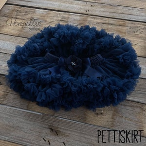 Navy Blue Baby Girl Tutu Skirt Bloomers, Ruffle Diaper Cover, Pettiskirt, Newborn Baby Shower Gift, Toddler Tutu, Navy Baby Girl Outfit Pettiskirt