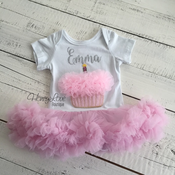 PERSONALIZED NAME Cupcake Tutu Dress, 1st Birthday party Dress, pink White purple, baby girl First Birthday outfit, 1st Birthday cake smash