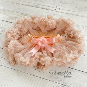 Peach and Gold Sparkle Tutu Pettiskirt, Gold Glitter Tutu, Baby Girl Tutu Skirt, 1st Birthday Tutu, Toddler Tutu Skirt, Newborn Photo Prop