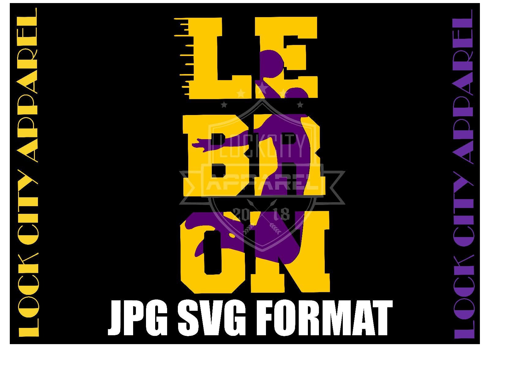 Download Lebron Los Angeles Lakers Basketball Knockout Style Design ...