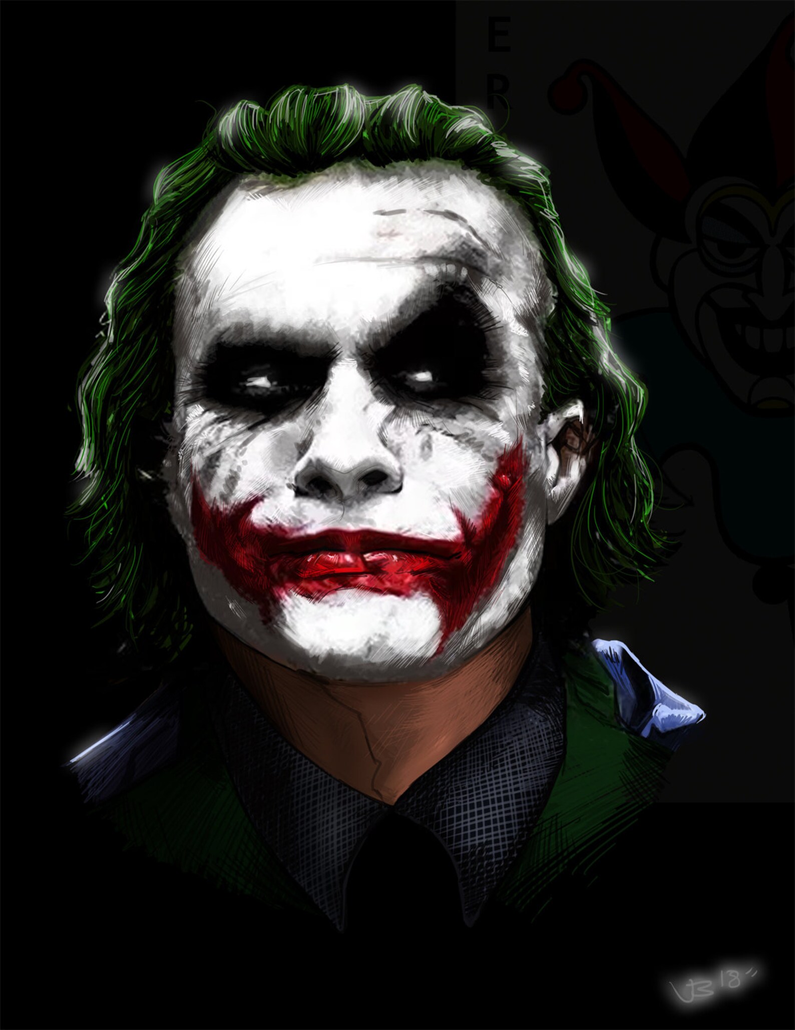 Heath Ledger Joker Digital painting Etsy