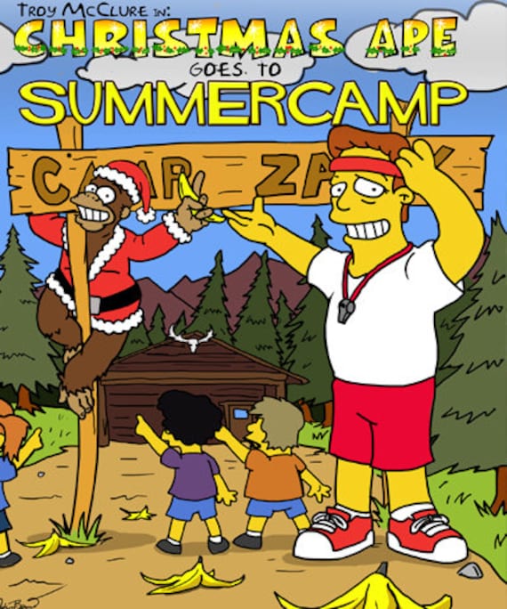 Simpsons Troy Mcclure Christmas Ape Goes To Summercamp Etsy