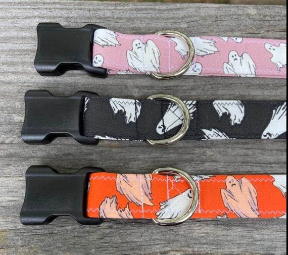 Halloween Ghost dog collar, Ghost dog collar, Glow in the dark dog collar