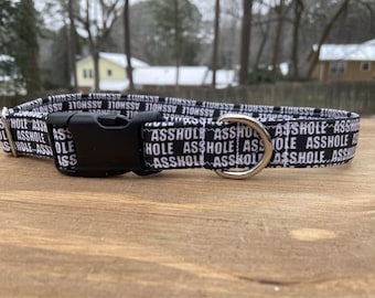 Funny Dog Collar, Novelty Swear Print, Large Breed