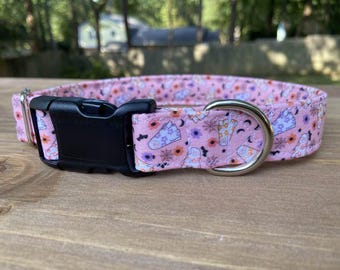 Retro Ghosts Halloween Dog Collar - Martingale or Buckle