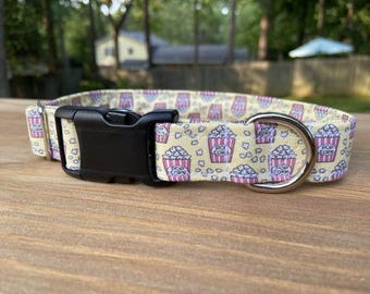Popcorn Dog Collar: Funny Movie Snack Collar, Martingale Option