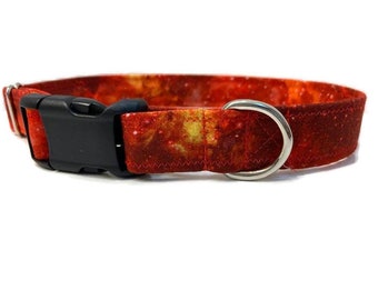 Red Galaxy dog collar, martingale dog collar, galaxy dog collar, Red dog collar, space dog collar, custom dog collar, nebular dog collar