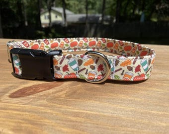 Fall Festival Dog Collar: Autumn Leaves, Acorns & Pumpkins
