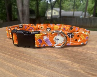 Spooky Glow in the dark Halloween dog collar, glow dog collar, halloween dog collar