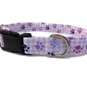 Paw Print dog collar, Paw Print Martingale Collar, Purple Dog Collar, Pink Martingale Collar, Pink Dog Collar, custom dog collar