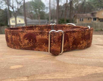 Forest Bear Martingale Dog collar