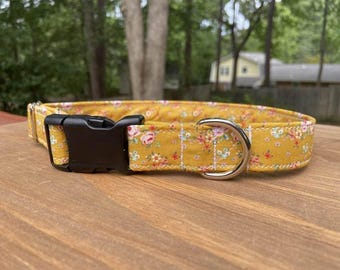 Golden Floral Fall Dog Collar