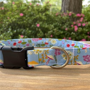 Floral Mushroom Garden Dog collar, Mushroom dog collar, Floral Garden dog collar,   Custom Handmade Dog Collar,  Martingale