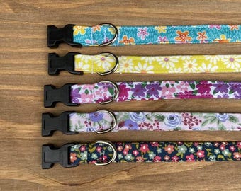 Extra Small Floral Dog Collar,  Female Toy Breed