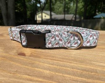 Mini Sharks Dog Collar: Extra Small Martingale, Ocean Theme