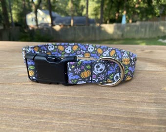 Everything Spooky Floral Halloween dog collar