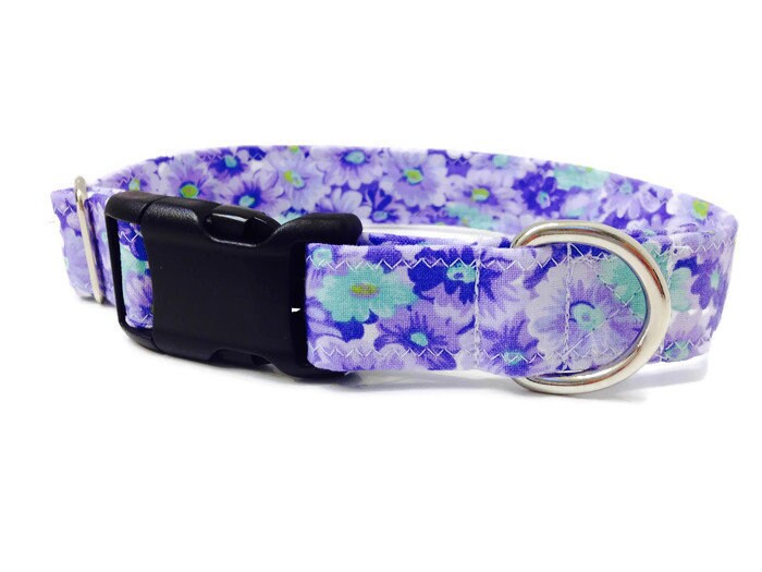 Purple Floral Dog Collar Floral Dog collar Purple dog Etsy