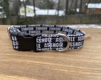 Asshole Dog Collar, boy dog collar, Small dog collar