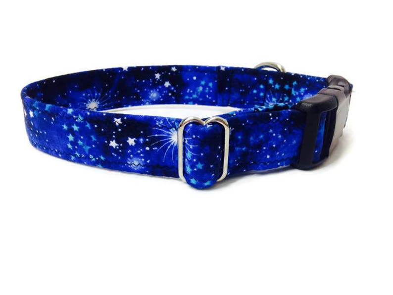 Blue Galaxy Dog Collar Martingale Dog Collar Galaxy Dog Etsy