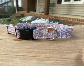 Purple and orange a paisley dog collar