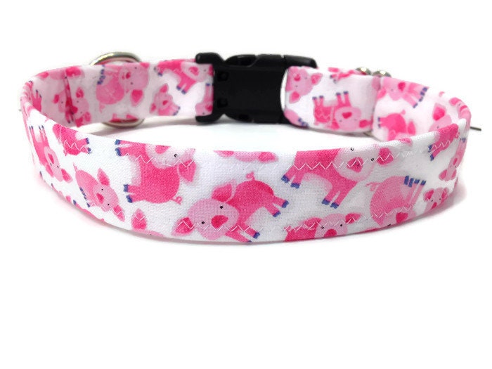 Dog Collar Pig Dog Collar Piggy Dog Collar Pink Pigs Dog Etsy