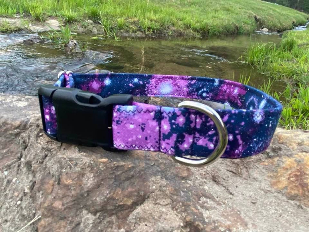 Galaxy Dog Collar Nebula Collar Outer Space Collar Purple Etsy