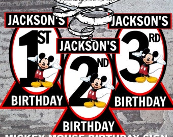 Mickey Mouse Birthday Sign (ages 1-3)