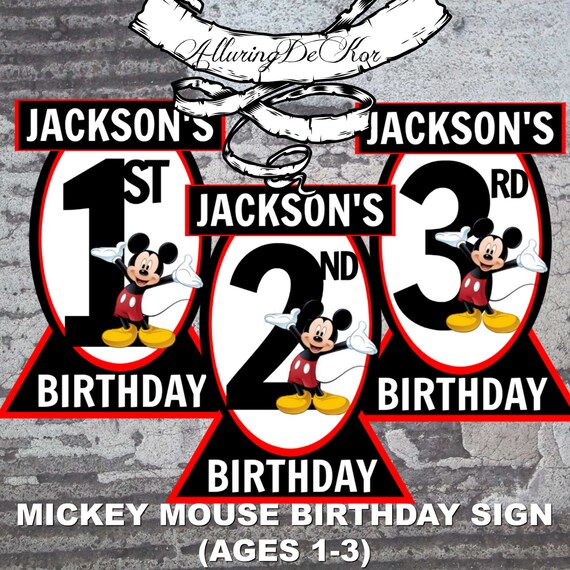 Mickey Mouse Birthday Sign (ages 1-3) Il_570xn