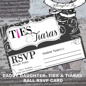 Papa-Tochter-Tanz: Krawatten & Tiaras Ball RSVP-Karte