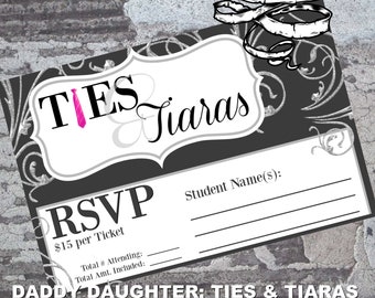 Daddy Daughter Dance: Ties & Tiaras Ball RSVP Card