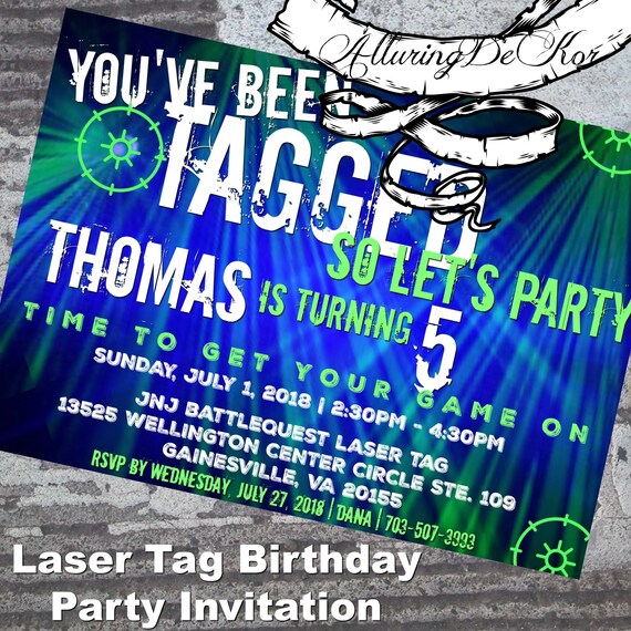 Laser Tag Birthday Party Invitation Il_570xn