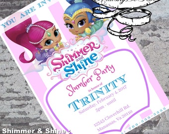 Shimmer & Shine: Slumber Party Invitation