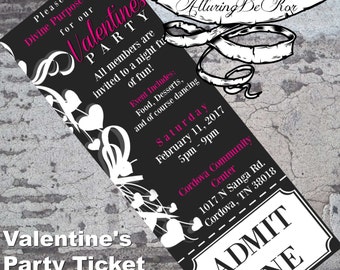 Valentine's Party Ticket Invite