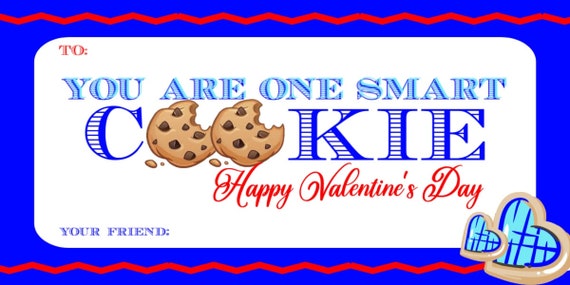 Valentine Favor Tag: One Smart Cookie Il_570xn