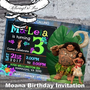 Moana Birthday Invitation