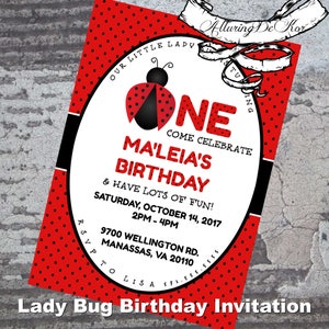 Invitation d’anniversaire de Lady Bug