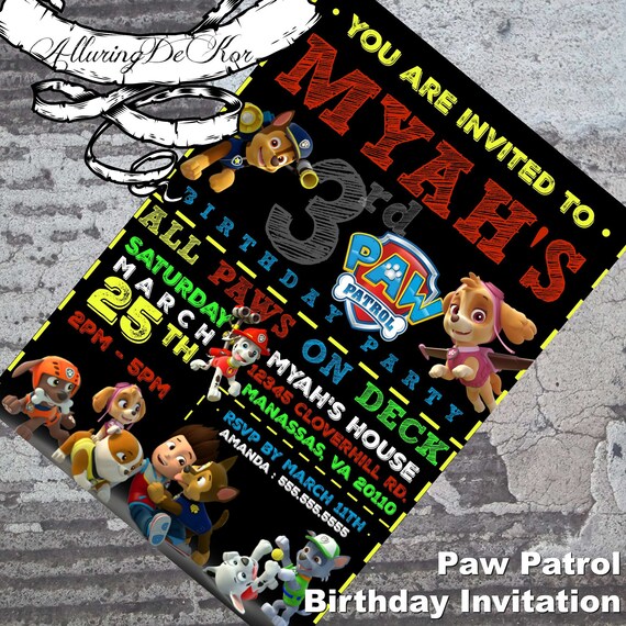 Paw Patrol Birthday Invitation Il_570xn
