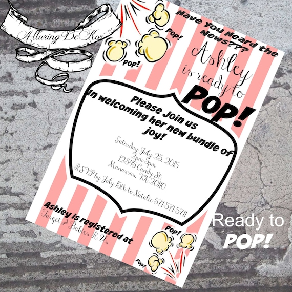 Baby Shower Invitation (unisex) -Ready to "POP" Il_570xn