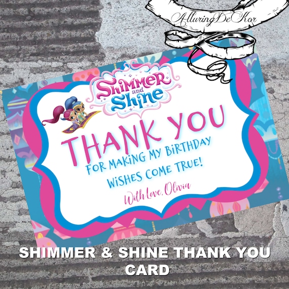 Shimmer & Shine Thank You Card Il_570xn