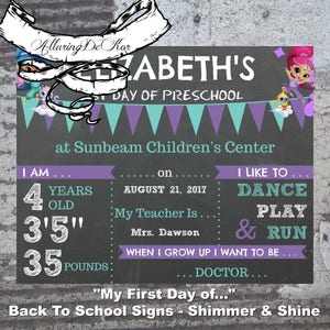 My First Day of... Back To School Sign - Shimmer & Shine