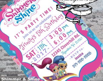 Shimmer & Shine: Es ist Partyzeit Geburtstagseinladung