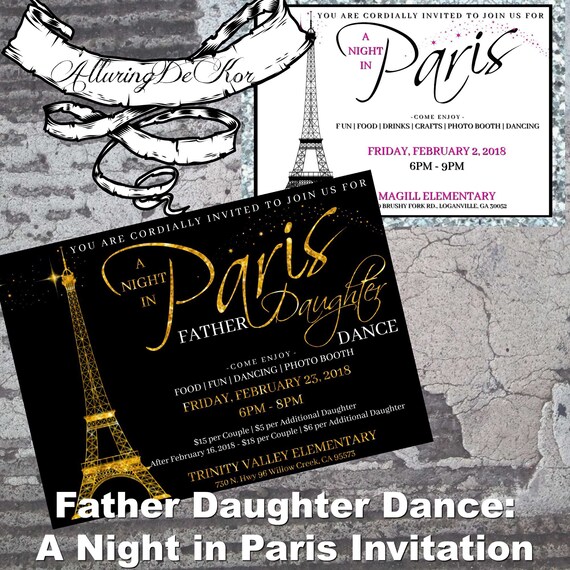 Daddy Daughter Dance: A Night in Paris Invitation Il_570xn