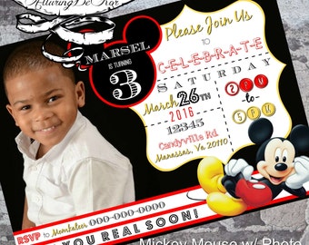 Mickey Mouse Birthday Invitation (inc. Photo)