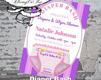 Pañal Bash - Invitación de ducha de bebé