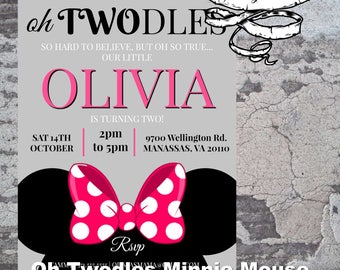 Oh Twodles Minnie Mouse Birthday Invitation