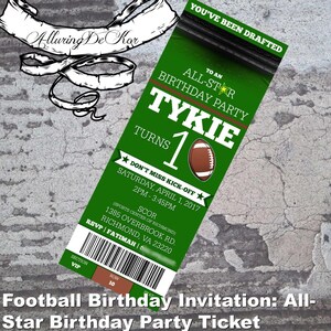 Football Party Invitation: All-Star Birthday Party Invitation
