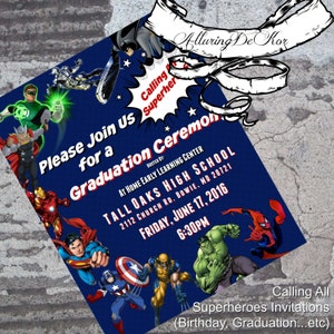 Super Hero Invitation (Calling All Superheroes - Birthday, Graduation, etc)