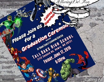 Super Hero Invitation (Calling All Superheroes - Birthday, Graduation, etc)
