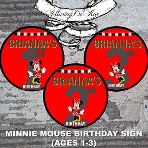 Minnie Mouse Birthday Sign (ages 1-3)